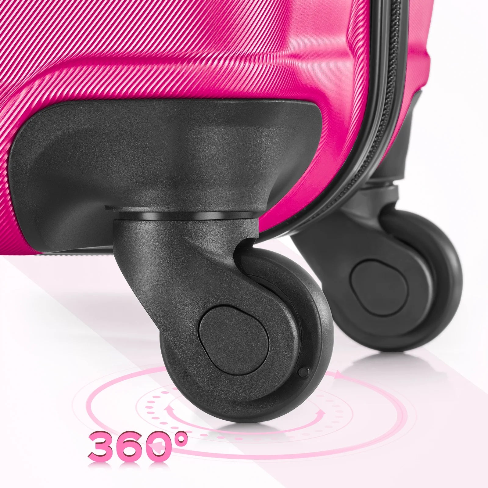 9 Piece Luggage Sets, Hard 20 24 28 in Luggage with 6 Pieces Organize Bags Travel Suitcases Sets with Wheels, Rosé