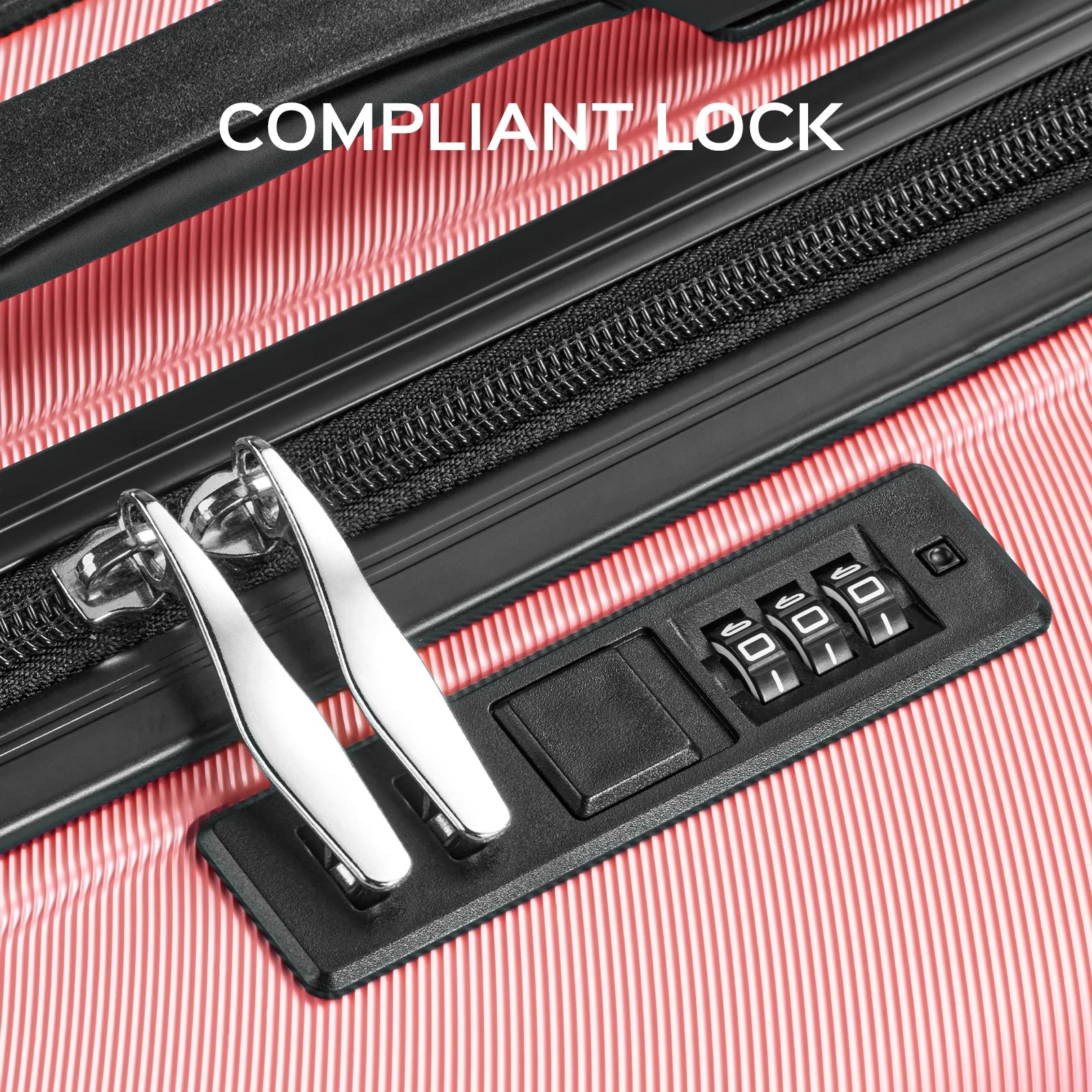 9 Piece Luggage Sets, Hard 20 24 28 in Luggage with 6 Pieces Organize Bags Travel Suitcases Sets with Wheels, Rosé