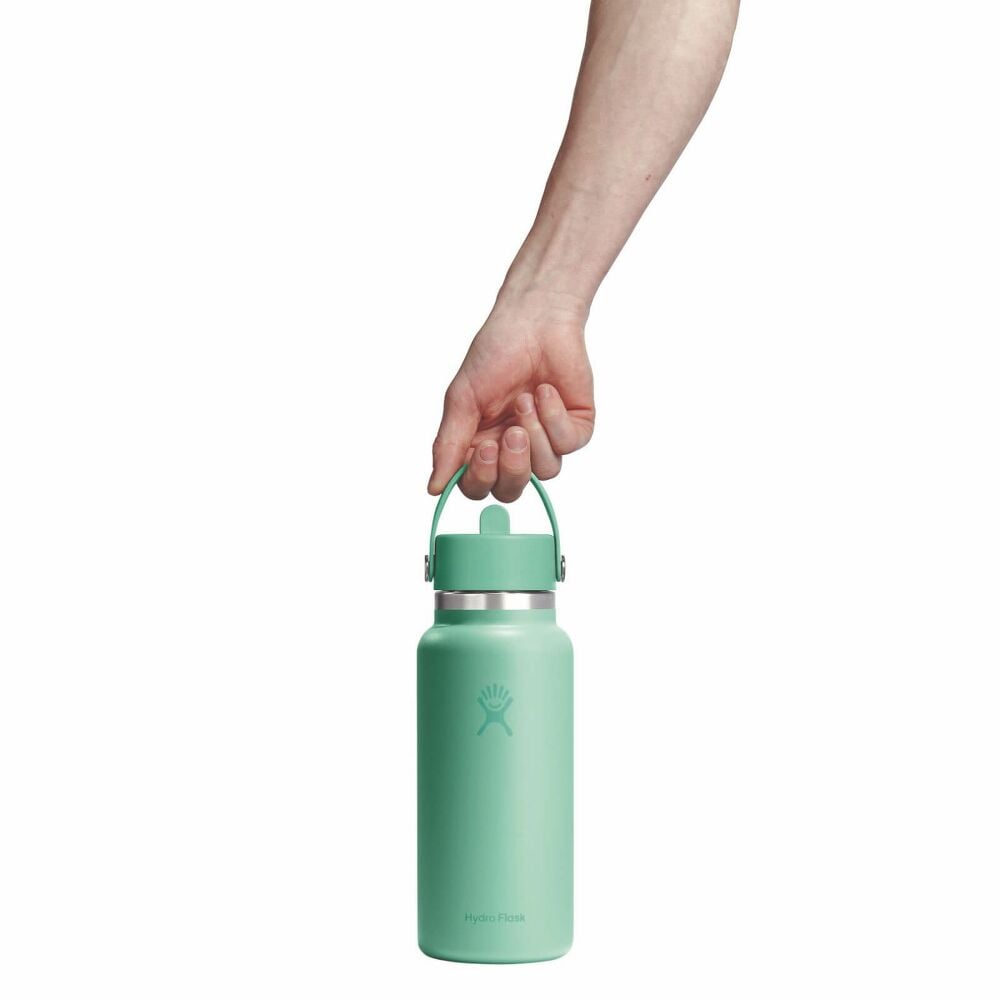 32 oz Wide Mouth with Flex Straw Cap - Mermaid Green